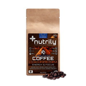 Premium Organic Coffee - Cocoa, Caramel & Walnuts Flavor - 4oz - Energy Boost + Memory & Cognition - Brazilian Blend