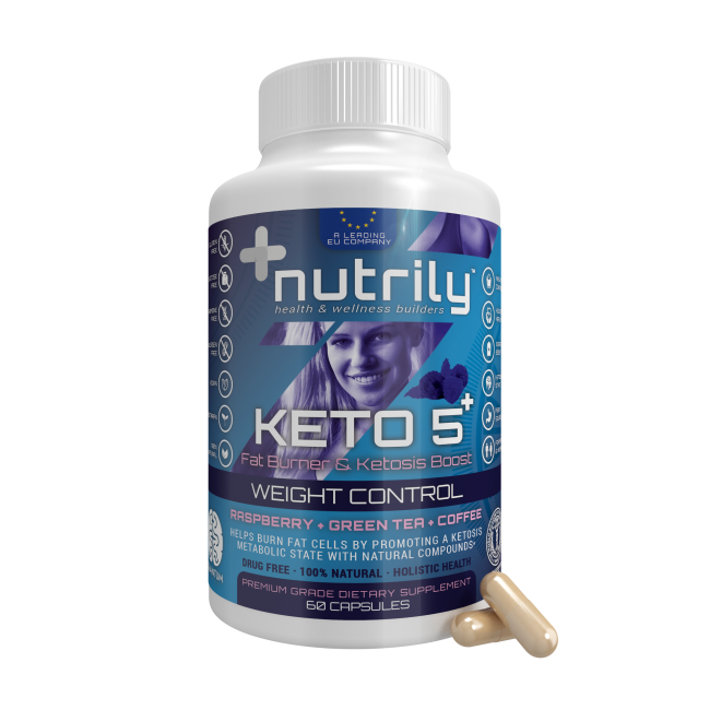 Keto 5+ Raspberry, Green Tea & Coffee Blend - Weight Control + Energy Boost + Fiber by Nutrily™