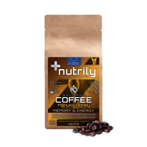 Premium Organic Coffee - Manuka Honey Flavor - 4oz - Energy Boost + Memory & Focus - Solomon Coffee Blend