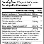 Mushroom+ Mushroom Extract Complex Performance - Brain + Energy + Antioxidant - Nutrily