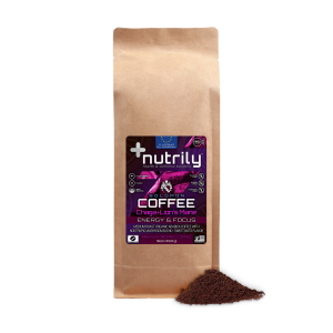 Premium Organic Coffee - Mushroom Fusion - Chaga + Lion's Mane - Sweet Nuts Flavor - 16oz - Nootropic + Memory + Energy - Solomon Coffee Blend by Nutrily™